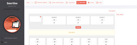 YJSG Template Framework v2.0.0<br/>Smartline admin layout tab